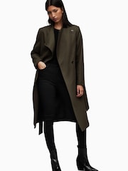 AllSaints Green Riley Coat - Image 4 of 7