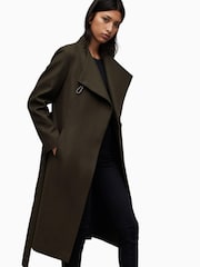 AllSaints Green Riley Coat - Image 6 of 7