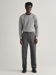 GANT Antracite Grey Regular Fit Cotton Twill Chino Trousers - Image 1 of 5