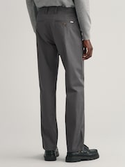 GANT Antracite Grey Regular Fit Cotton Twill Chino Trousers - Image 2 of 5