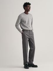 GANT Antracite Grey Regular Fit Cotton Twill Chino Trousers - Image 3 of 5