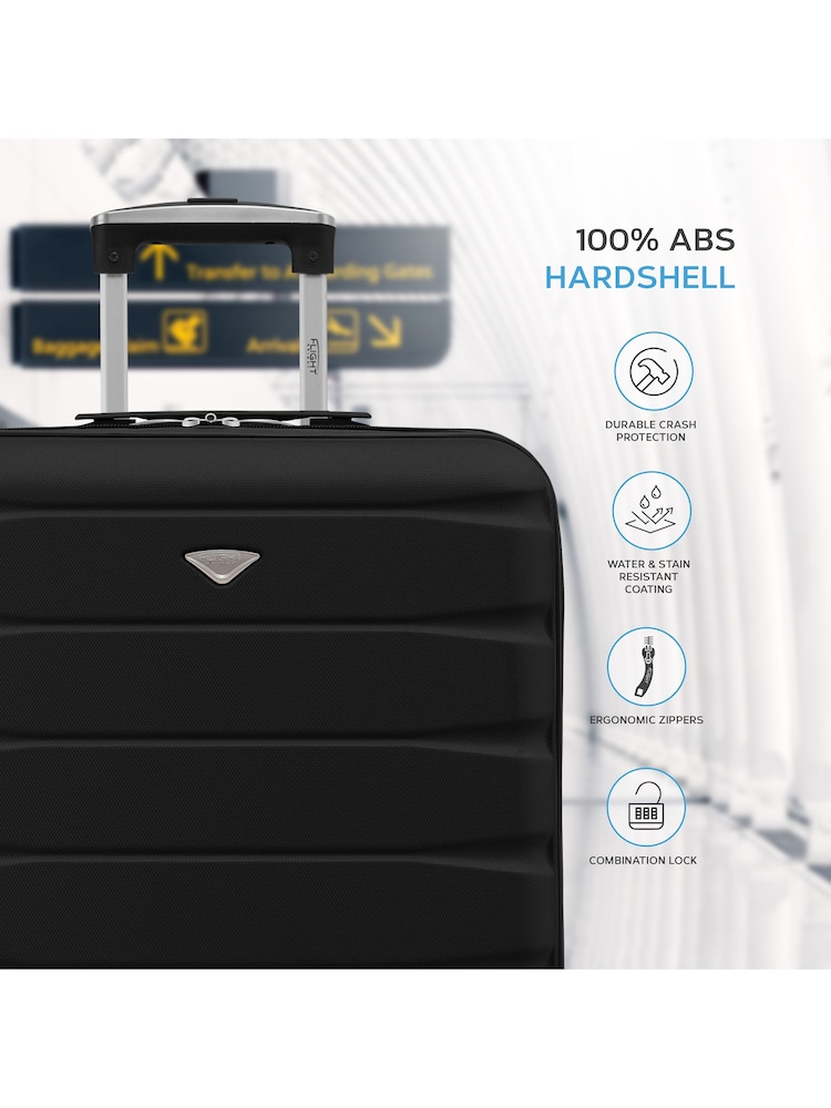 Flight Knight 56x45x25cm EasyJet Overhead 4 Wheel ABS Hard Case Cabin Carry On Hand Luggage - Image 2 of 7