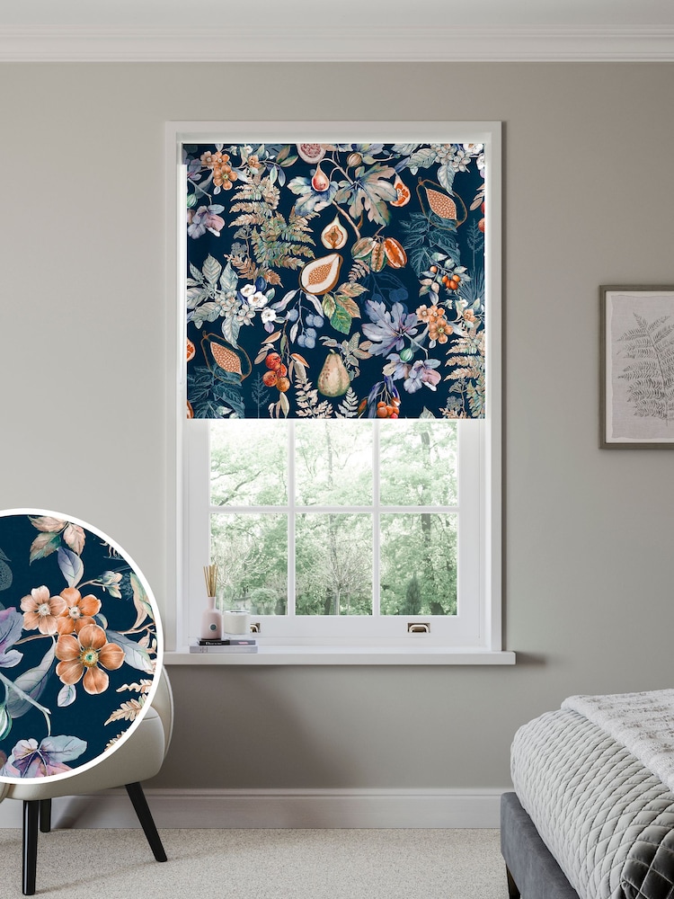 River Blue Roche Made to Measure Blackout Roller Blind - Image 1 of 6