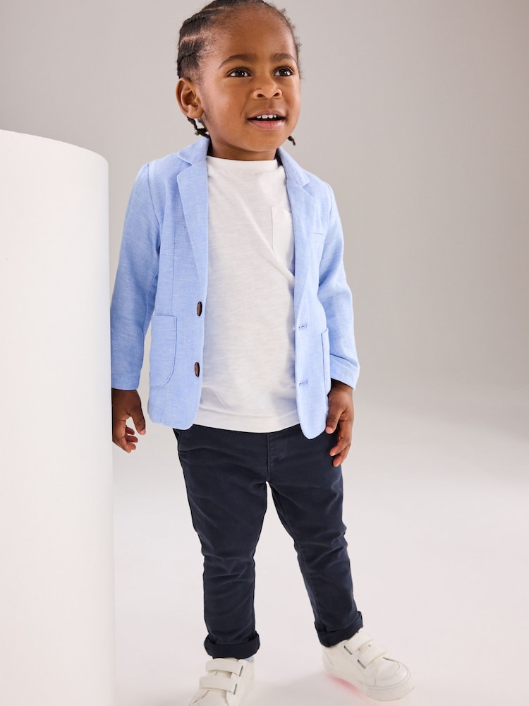 Blue Linen Blend Blazer (3mths-9yrs) - Image 1 of 7