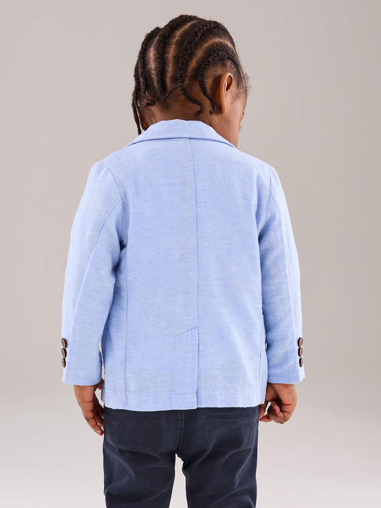 Blue Linen Blend Blazer (3mths-9yrs) - Image 2 of 7
