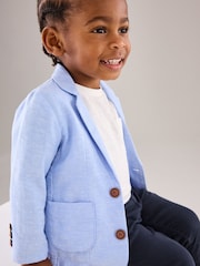 Blue Linen Blend Blazer (3mths-9yrs) - Image 3 of 7