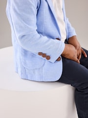 Blue Linen Blend Blazer (3mths-9yrs) - Image 4 of 7
