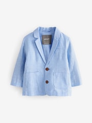 Blue Linen Blend Blazer (3mths-9yrs) - Image 5 of 7