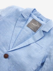 Blue Linen Blend Blazer (3mths-9yrs) - Image 7 of 7