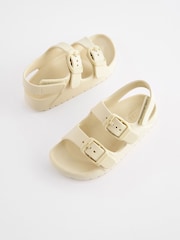 Buttermilk White Double Buckle Ankle Strap EVA Sandals - Image 1 of 6
