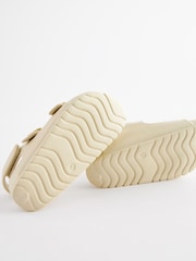 Buttermilk White Double Buckle Ankle Strap EVA Sandals - Image 3 of 6