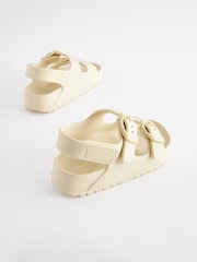 Buttermilk White Double Buckle Ankle Strap EVA Sandals - Image 4 of 6