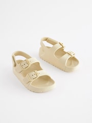 Buttermilk White Double Buckle Ankle Strap EVA Sandals - Image 5 of 6