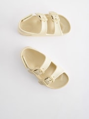 Buttermilk White Double Buckle Ankle Strap EVA Sandals - Image 6 of 6