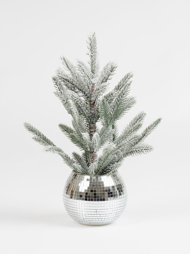 Scottish Everlastings Ltd Silver Mirrorball Potted Christmas Tree - Image 2 of 3 Scottish Everlastings Ltd Silver Mirrorball Potted Christmas Tree - Image 2 of 3