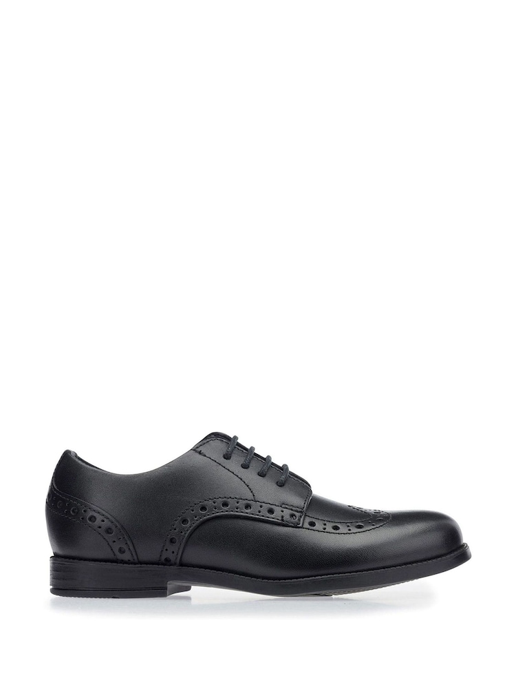 Start-Rite Pri Brogue Lace-up Black Leather School Shoes F & G Fit - Image 1 of 6