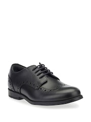 Start-Rite Pri Brogue Lace-up Black Leather School Shoes F & G Fit - Image 2 of 6
