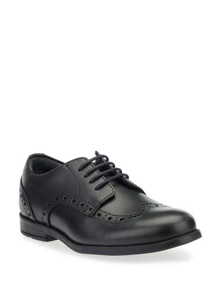 Start-Rite Pri Brogue Lace-up Black Leather School Shoes F & G Fit - Image 2 of 6