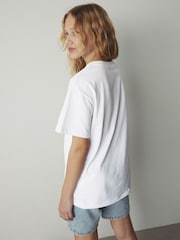 White LA Lakers NBA Oversized Graphic T-Shirt (3-16yrs) - Image 3 of 7