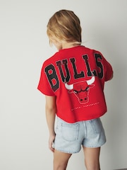 Red Chicago Bulls NBA Boxy Graphic T-Shirt (3-16yrs) - Image 1 of 7