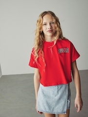Red Chicago Bulls NBA Boxy Graphic T-Shirt (3-16yrs) - Image 4 of 7