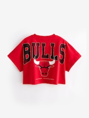 Red Chicago Bulls NBA Boxy Graphic T-Shirt (3-16yrs) - Image 6 of 7