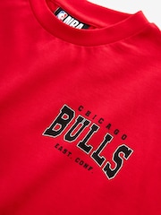 Red Chicago Bulls NBA Boxy Graphic T-Shirt (3-16yrs) - Image 7 of 7