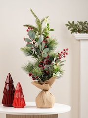 Scottish Everlastings Ltd Green Artificial Christmas Tree with Berries - Image 1 of 3