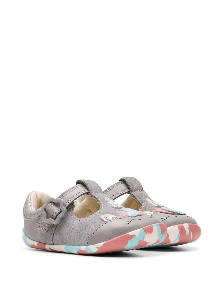 Clarks Grey Standard Fit (F) First Walker Myth Shoes - Image 2 of 7 Clarks Grey Standard Fit (F) First Walker Myth Shoes - Image 2 of 7