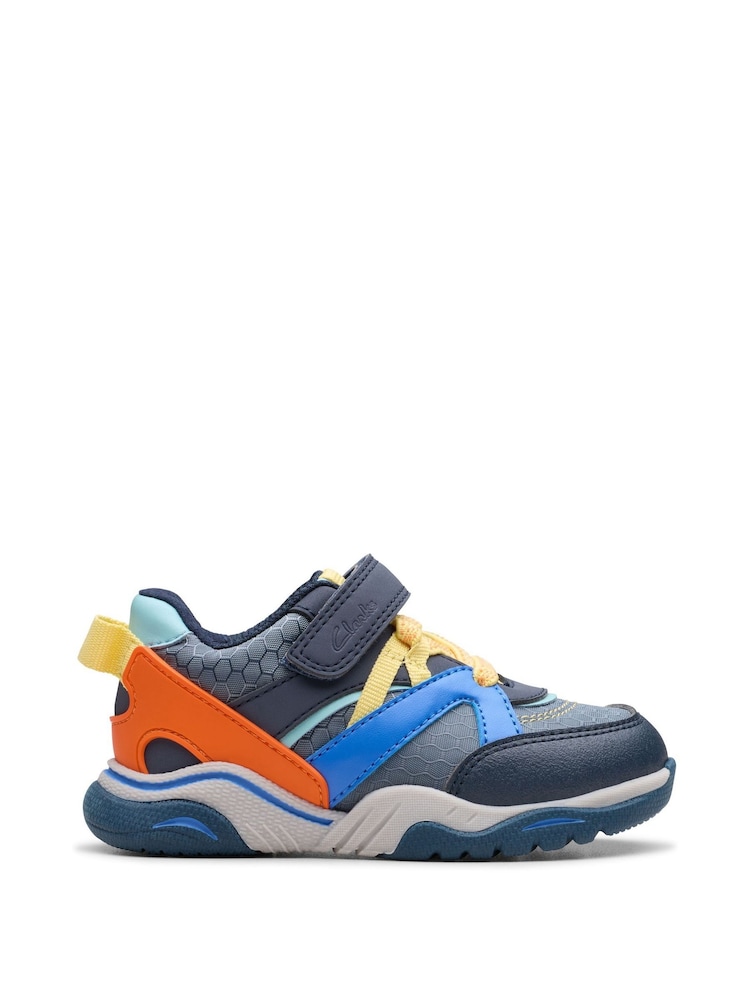 Clarks Grey Standard Fit (F) Feather Pace Trainers - Image 1 of 7