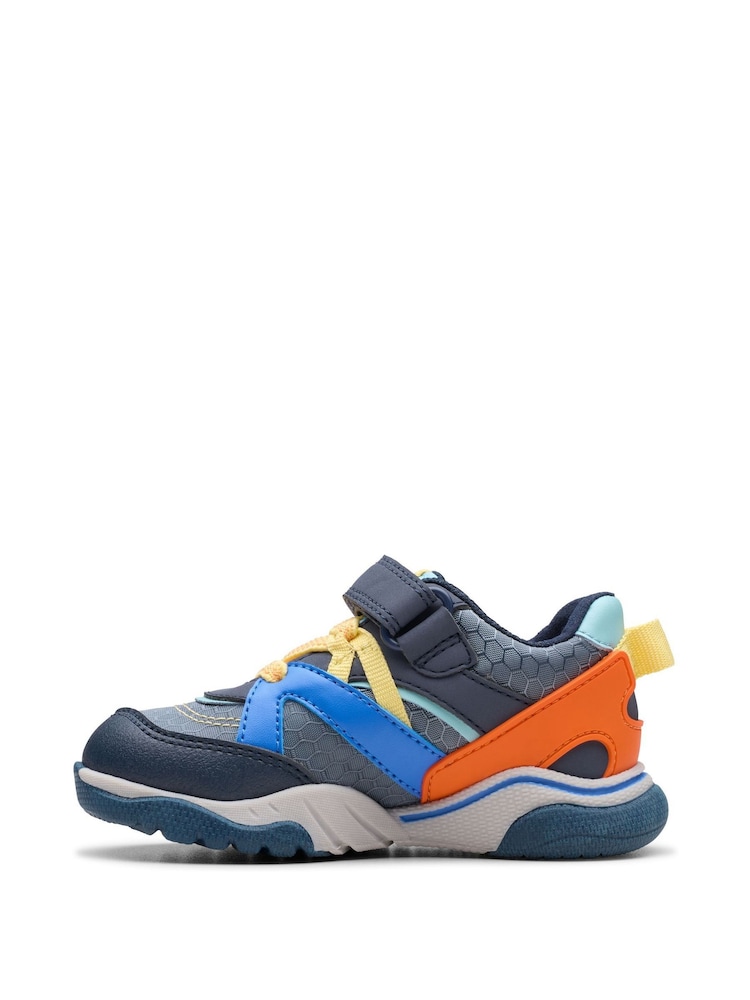 Clarks Grey Standard Fit (F) Feather Pace Trainers - Image 2 of 7