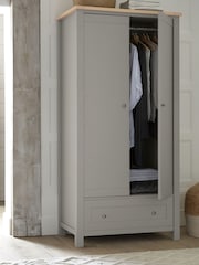 Dove Grey Malvern Paint Effect Double, 1 Drawer Wardrobe - Image 1 of 9