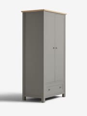 Dove Grey Malvern Paint Effect Double, 1 Drawer Wardrobe - Image 9 of 9