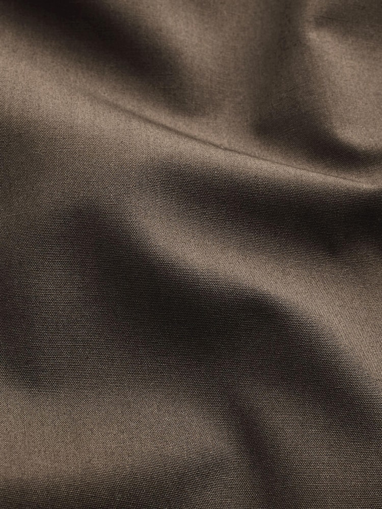 Chocolate Brown Slim Fit Easy Care Single Cuff Shirt - Image 6 of 6