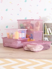 Wham 5 Piece Pink Crystal Multisize Storage Boxes - Image 2 of 6