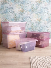 Wham 5 Piece Pink Crystal Multisize Storage Boxes - Image 3 of 6