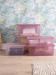 Wham 5 Piece Pink Crystal Multisize Storage Boxes - Image 4 of 6