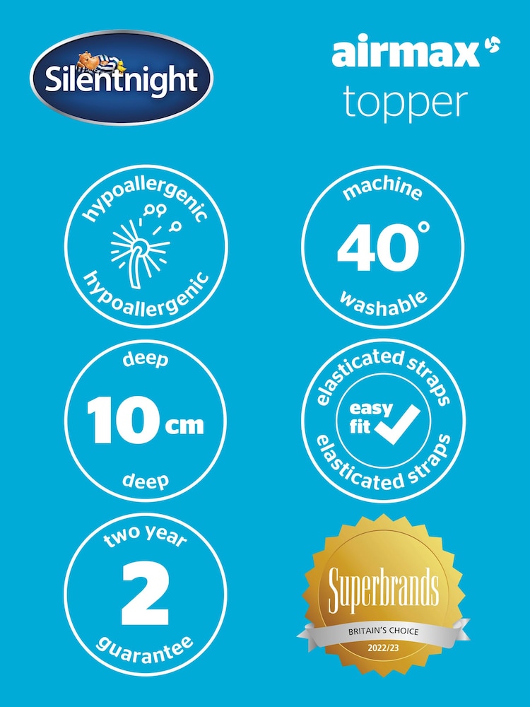 Silentnight White Airmax 1000 10cm Mattress Topper - Image 8 of 8