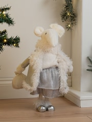Scottish Everlastings Ltd Silver Plush Traditional Santa Christmas Decoration - Image 1 of 3