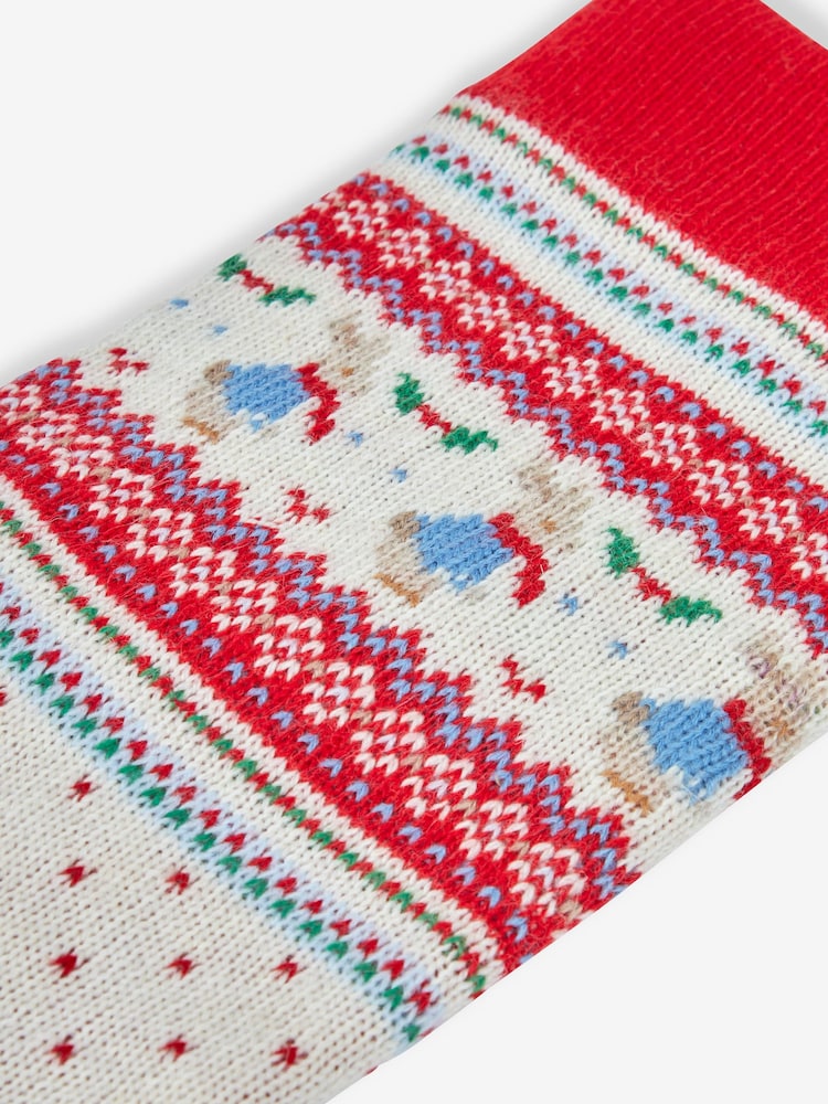 Medias de Navidad tejidas en punto jaspeado de Peter Rabbit de Jojo Maman Bébé - Imagen 2 de 3