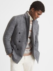Reiss Camel Plato Wool Fairisle Pattern Crew Neck Jumper - Image 3 of 5