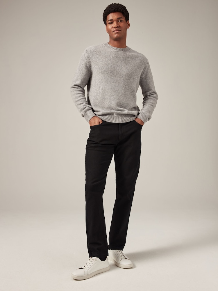 Black Solid Single Slim Fit Classic Stretch Jeans - Image 1 of 13