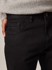 Black Solid Single Slim Fit Classic Stretch Jeans - Image 7 of 13