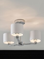 Chrome Como 3 Light Flush Ceiling Light - Image 1 of 7