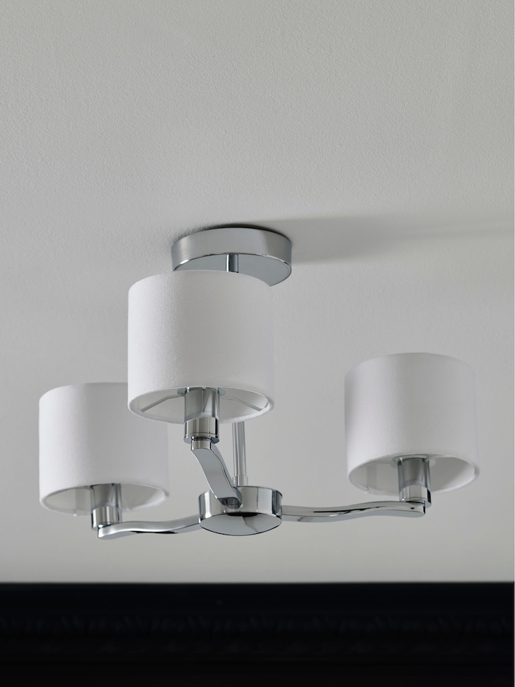 Chrome Como 3 Light Flush Ceiling Light - Image 2 of 7
