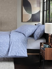 The Lyndon Company Blue Broken Texture Duvet Cover and Pillowcase Set - Image 1 of 6