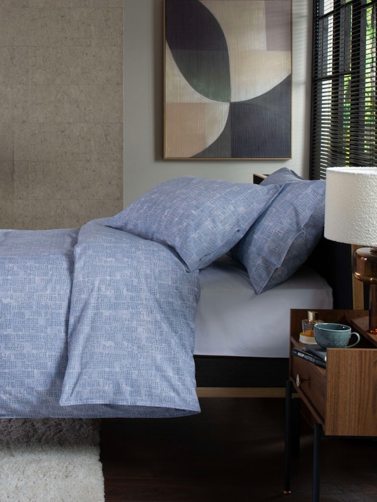 The Lyndon Company Blue Broken Texture Duvet Cover and Pillowcase Set - Image 2 of 6