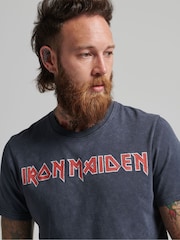 Superdry Grey 100% Cotton Iron Maiden x Limited Edition T-Shirt - Image 3 of 3
