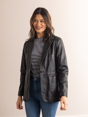 Lakeland Leather Black Bleestone Leather Blazer - Image 3 of 9