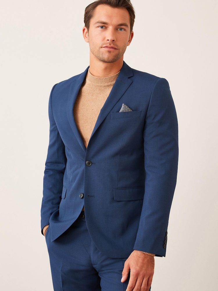 Leuchtend Blau - Strukturierter Anzug aus Wollmischung: Jacke - Bild 1 von 6 Leuchtend Blau - Strukturierter Anzug aus Wollmischung: Jacke - Bild 1 von 6